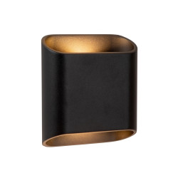 lampada da parete a led lucide atila 2x5w 2700k ip65 nera [69805/12/30]