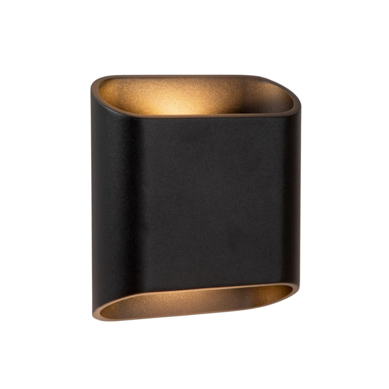 lampada da parete a led lucide atila 2x5w 2700k ip65 nera [69805/12/30]