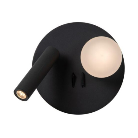 lampada da parete a led lucide matiz 2 sorgenti 3000k ip20 nero [77286/02/30]