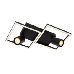 plafoniera a led lucide arianne 2xgu10 50w ip20 alluminio/nero [53102/24/30]