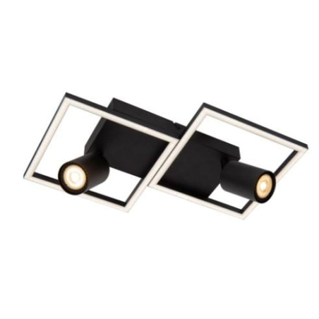 plafoniera a led lucide arianne 2xgu10 50w ip20 alluminio/nero [53102/24/30]