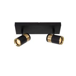 lampada da soffitto a led lucide gorik regolabile 2xgu10 ip20 nero