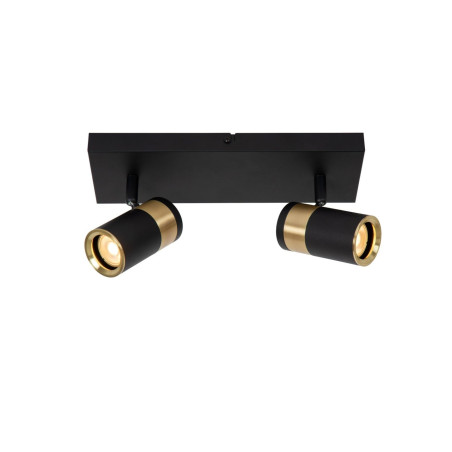 lampada da soffitto a led lucide gorik regolabile 2xgu10 ip20 nero