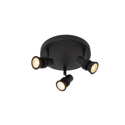 lampada da soffitto parete a led lucide kianti 3xgu10 40w ip20 nero