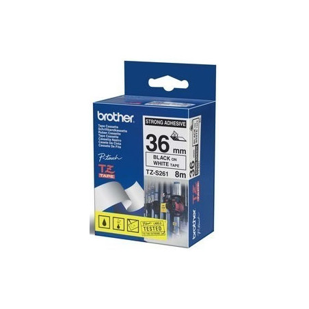 nastro brother tz-e261 36mmx8mt nero/bianco [tz-e261]