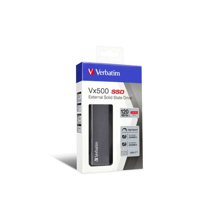 ssd esterno 120gb verbatim vx500 gen.2 usb 3.1 argento [47441]