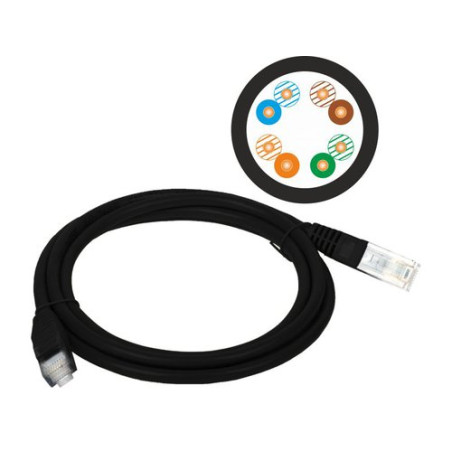 cavo di rete patch a-lan (rj45 - rj45) u/utp cat.5e 2m nero