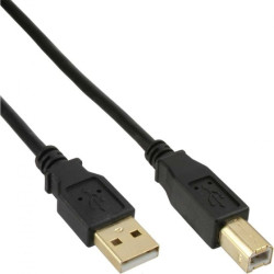 cavo inline usb 2.0, type a a type b m/m nero, pin dorati, 10m [34550s]