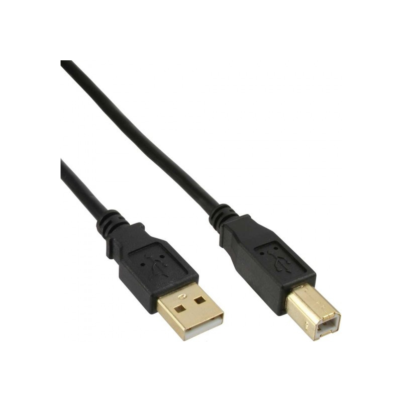 cavo inline usb 2.0, type a a type b m/m nero, pin dorati, 10m [34550s]