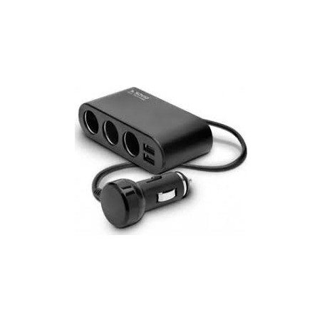 adattatore accendisigari auto savio 3uscite nero [sa-024]