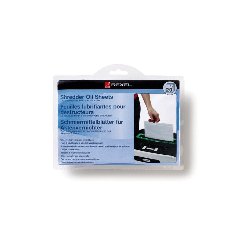 Fogli lubrificanti distruggidocumenti rexel (conf. 20) [2101949]