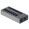 hub usb superspeed esterno 7 porte + switch grigio [63669]