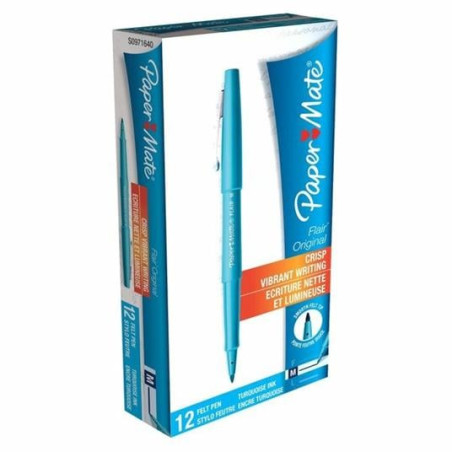 set penne papermate flair in nylon inchiostro azzurro 0.8mm â??â??punta