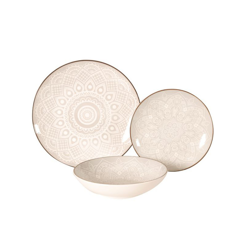 servizio piatti xtra porcellana mandala 18pz [wk8574]