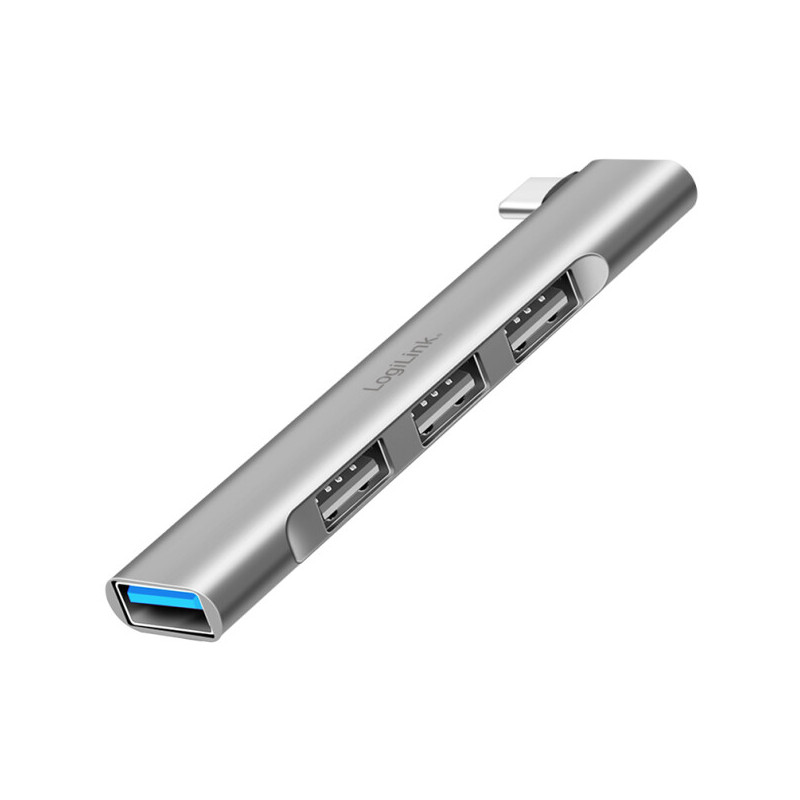 hub usb logilink ultra slim ua0437 4 porte da usb-c ad 1xusb-a