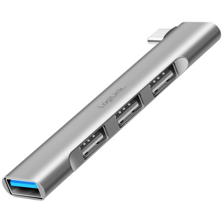 hub usb logilink ultra slim ua0437 4 porte da usb-c ad 1xusb-a