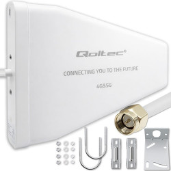 antenna direzionale qoltec 4g 5g lte 9dbi esterna n femmina 3m bianco