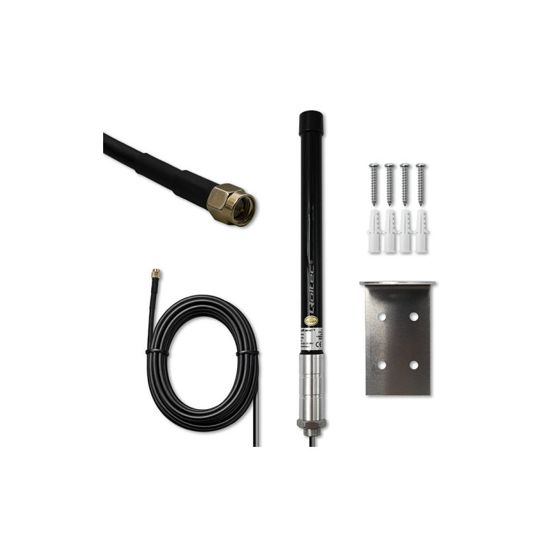 antenna omnidirezionale qoltec 4g lte 15dbi esterna sma nero [nuqolantz057060]