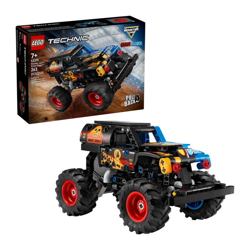 set da costruzione lego 42219 technic monster jam grave digger fuoco