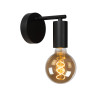 lampada da parete a led lucide leanne in metallo e27 ip20 nero opaco