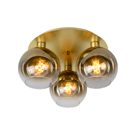 lampada da soffitto a led lucide marius 3x60w e27 ip20 50cm oro opaco/ottone