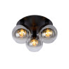 lampada da soffitto a led lucide marius 3xe27 60w ip20 50cm nera/fumo
