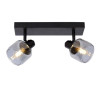 faretti da soffitto a led lucide bjorn 2xe14 ip20 40w nero opaco/fumo