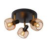 faretto da soffitto a led lucide maren 3xe14 13w ip20 37cm oro opaco/nero
