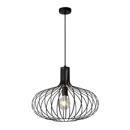 lampada a suspension a led lucide manuela e27 ip20 50cm nero [78374/50/30]
