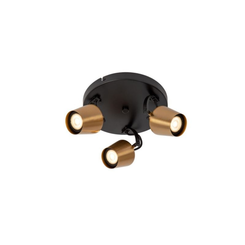 plafoniera a led lucide emile 3xgu10 8w 23cm oro opaco/ottone [51901/13/02]