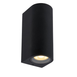 lampada da parete a led lucide zaro 2xgu10 ip44 16cm nero [69801/02/30]