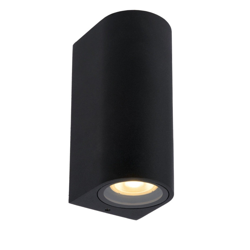 lampada da parete a led lucide zaro 2xgu10 ip44 16cm nero [69801/02/30]