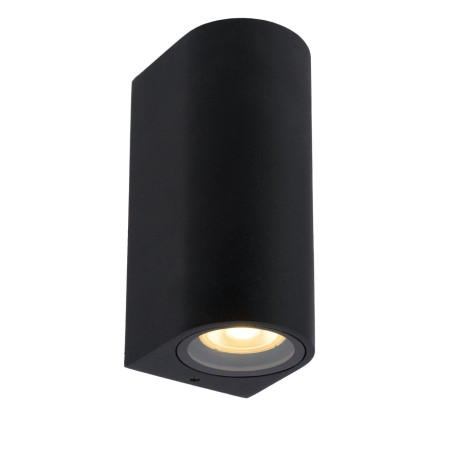 lampada da parete a led lucide zaro 2xgu10 ip44 16cm nero [69801/02/30]