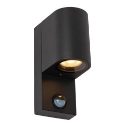 lampada da parete a led lucide zaro cilindrica con sensore ir gu10