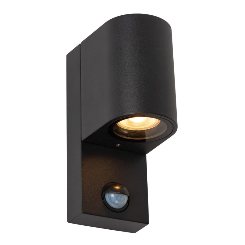 lampada da parete a led lucide zaro cilindrica con sensore ir gu10