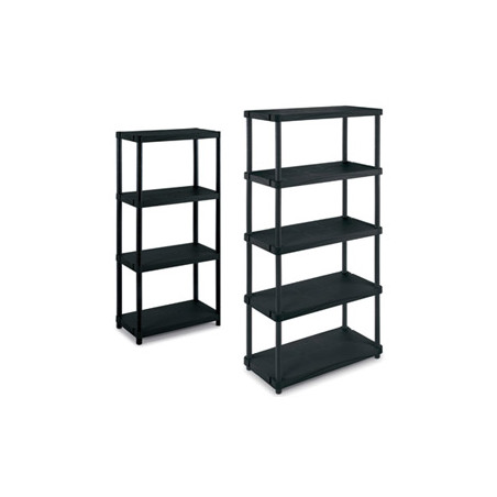scaffale ppl 4 ripiani 60x30x132cm nero art.3060 s/4 [1001610]