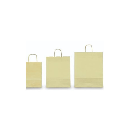 25 shoppers carta kraft 22x10x29cm twisted avorio [037337]