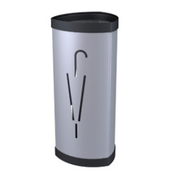 portaombrelli alba in metallo silver h60cm [pmtria2-m]