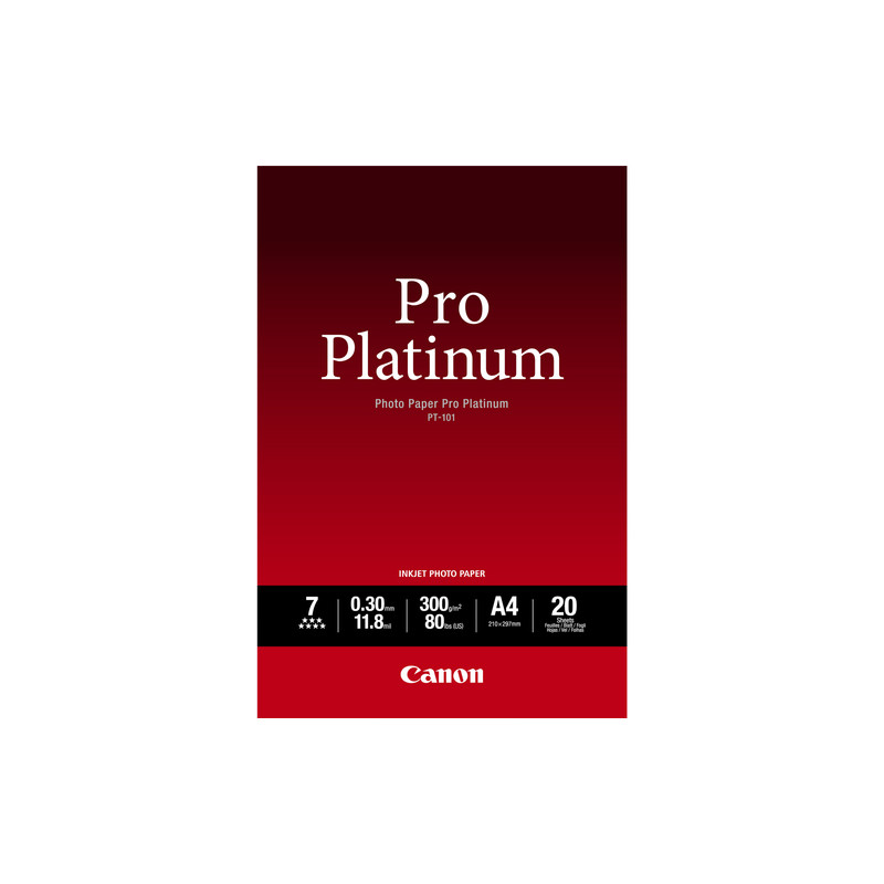 carta fotografica canon pt-101 a2 pro platinum 20fogli bianco