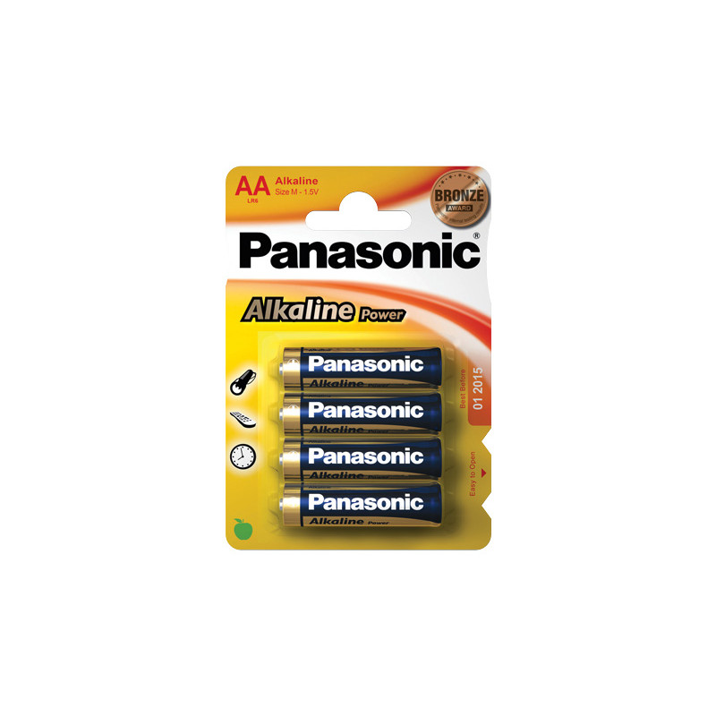 Pila panasonic 4 pz. aa stilo lr6apb/4pb alkaline power