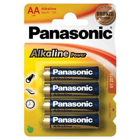Pila panasonic 4 pz. aa stilo lr6apb/4pb alkaline power