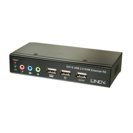 estensore kvm lindy ca6 kvm dvi usb audio 50m dvi usb 2 50m cat6