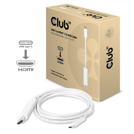 cavo club 3d usb 3.1 typ c - hdmi 2.0 club3d 1,8m [cac-1514]