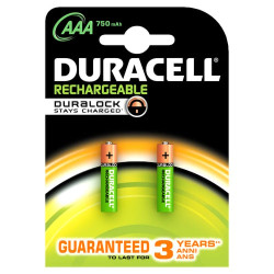Pila ricaricabile duracell aaa mini stilo b2 750mah 2pz