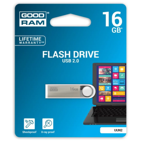 pen drive 16gb goodram uun2-0160s0r11 usb 2.0 argento [uun2-0160s0r11]