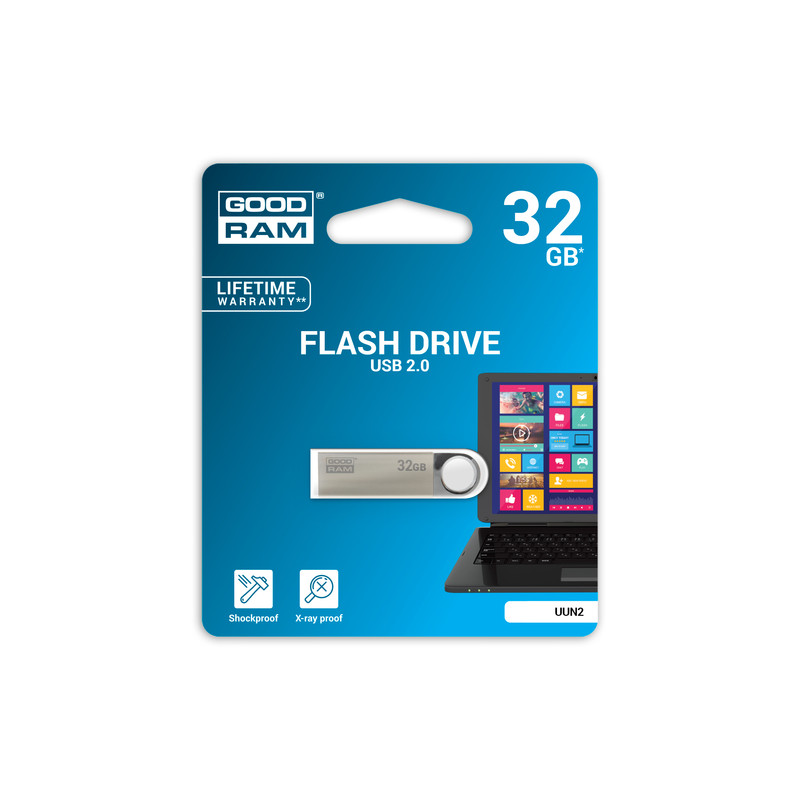 pen drive 32gb goodram usb 2.0 argento [uun2-0320s0r11]