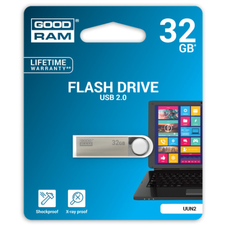 pen drive 32gb goodram usb 2.0 argento [uun2-0320s0r11]