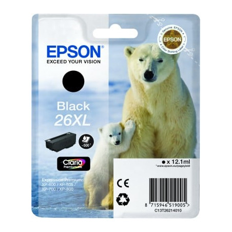 Cartuccia epson t26214020 nero xl serie xp 6/7/800