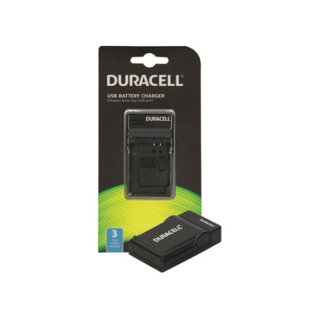 caricabatterie duracell con cavo usb per olympus li-40b/fuji