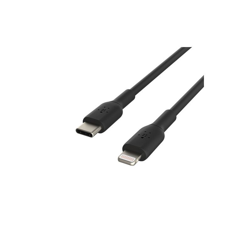 cavo belkin lightning/usb-c 1m pvc, cert. mfi, nero [caa003bt1mbk]